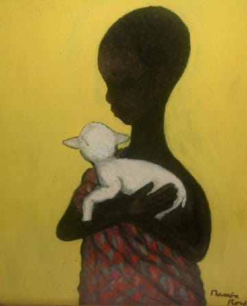 BOY WITH LAMB by NAMBA ROY, Image 1.