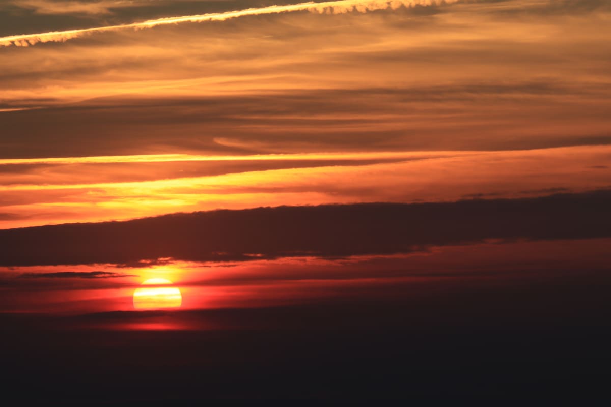 Red Sky in the Morning by Y. Hope Osborn  Image: Sunrise from Mt Nebo Arkansas