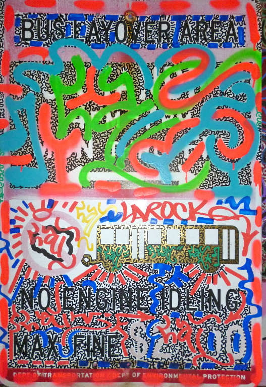 Bus layover area signal by L.A.II Angel Ortiz LAROC (b. 1966-), Image 1.