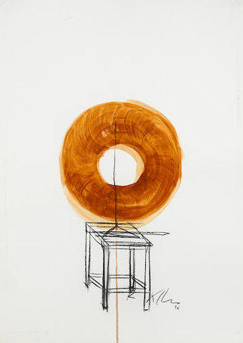 Untitled (Inner tube on base) by Kcho (b. 1970) 