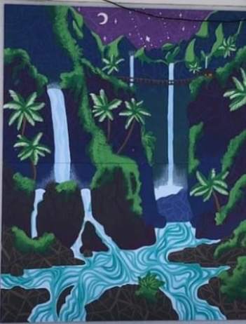 Waterfall Mural by Delaney Deutschlander  Image: 89 S 300 E, Parowan, UT.

Photograph provided by Mayor Mollie Halterman. Licensed by Creative Commons (CC BY-SA).