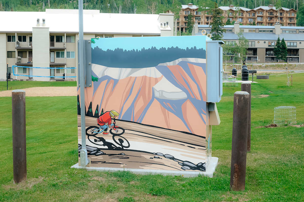 Utility Box Wrap (Brian Head #1) by Adrianna Allegretti  Image: Photograph by Ryann S. Ford. Licensed by Creative Commons (CC  BY-SA). 