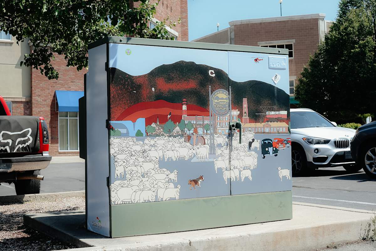 Utility Box Wrap (Sheep Festival) by Kimber Gardner, Image 2.