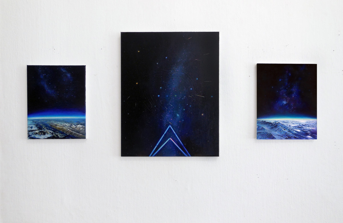 Triptych (Neon Earth, Transmission, Deep Blue Dive) by Anne Wölk 