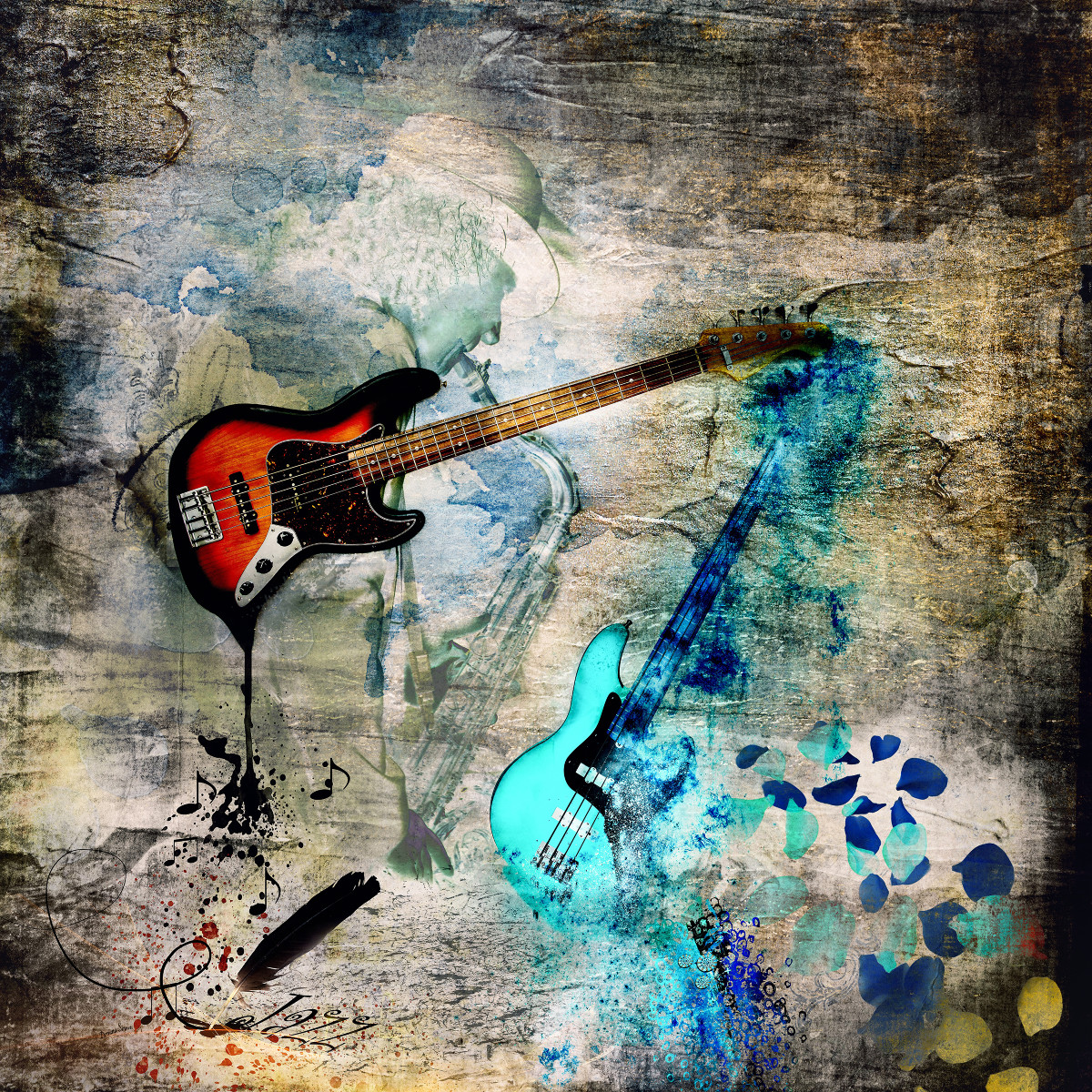 Bass Guitar by Doriana Sinnett 