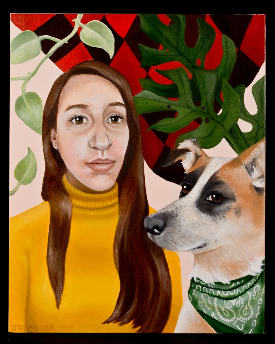 Self Portrait with Rudy by Julie Fischer 