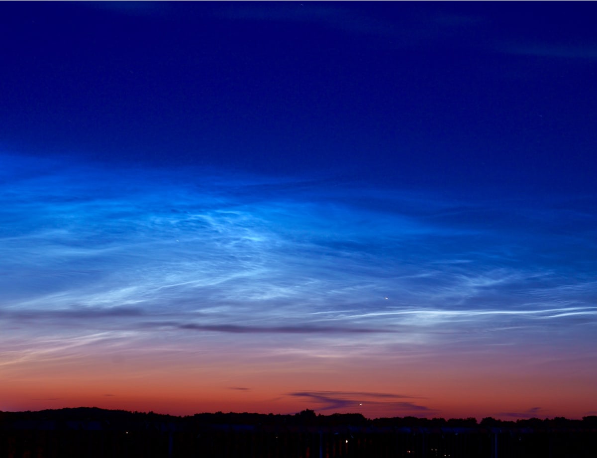 Connections: Skyscapes to Landscapes by Theodore Sadler  Image: "Noctilucent Clouds Over Minneapolis"