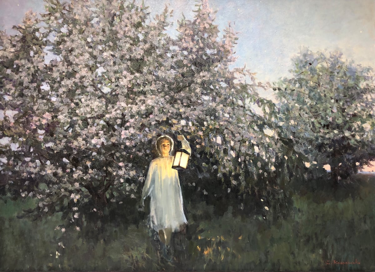 Silver Nocturne by Ekaterina Kazachenko  Image: "Apple Orchard at Dusk," 2015, Oil on Canvas