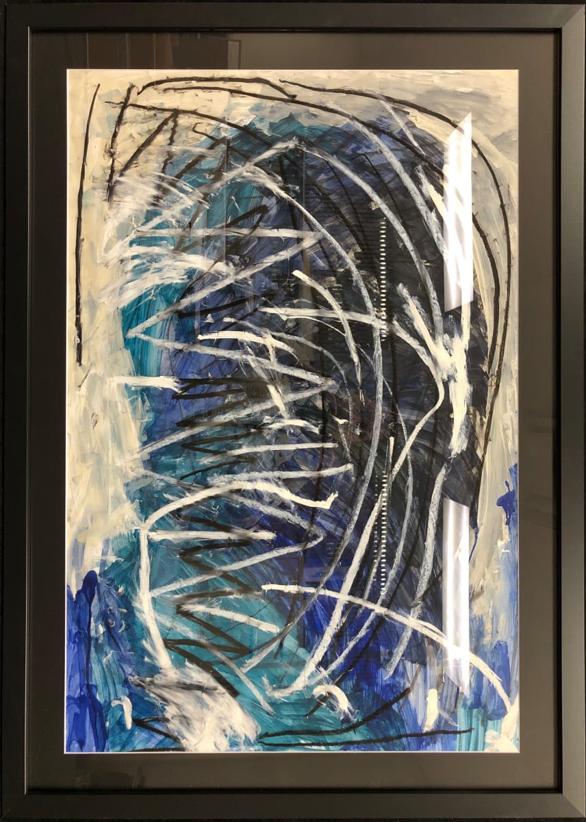 Minnesota Scholastic Art Award Winners by Sophia Apold, Victoryia Kotova, Natalie Pilney, Audrey Kanu, Bailey Coy, Praise Hanson, Kaitlyn Jette, Tate Songstad, Isabel Petite  Image: "Blue" by Sophia Apold. Oil Pastel, Tempera Paint, Charcoal. 