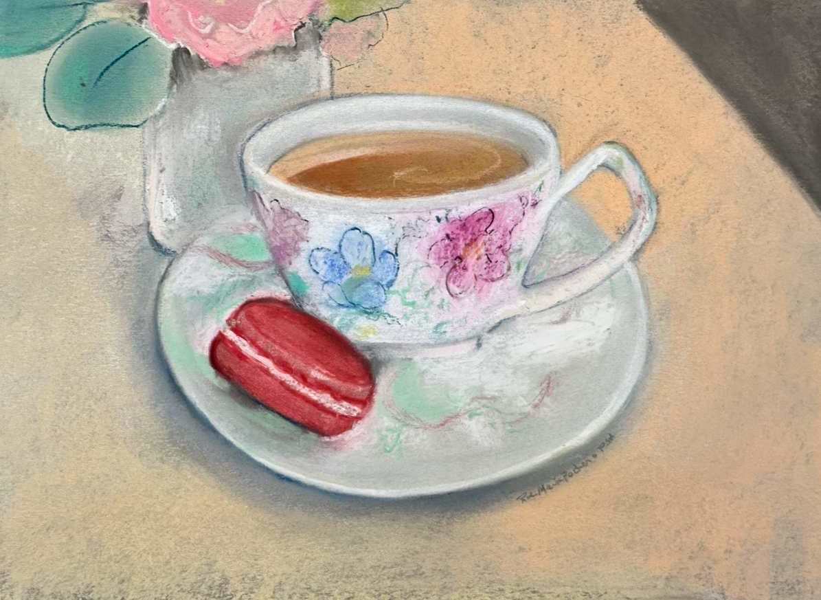 Teacup and macaroon by Robin Maria Pedrero 