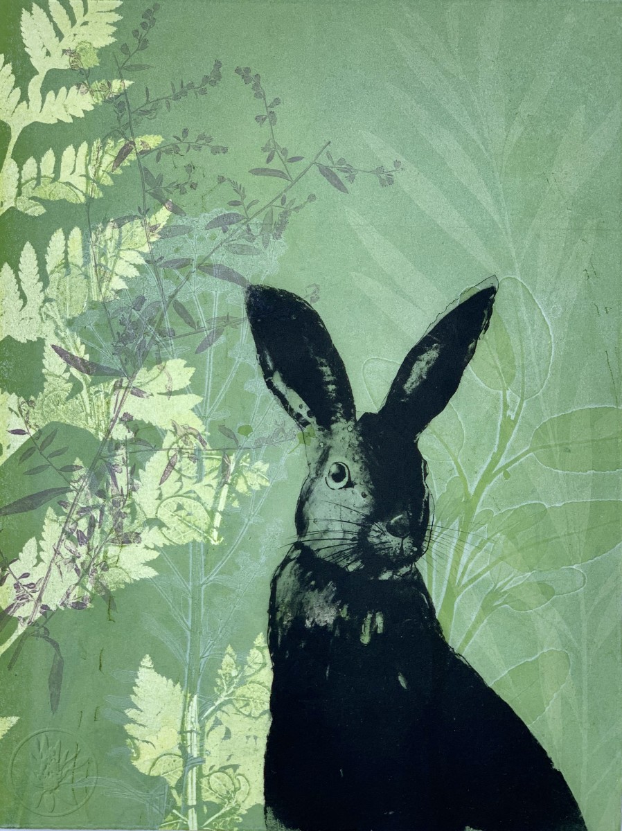 Cheeky Rabbit in the newness of Spring by Trudy Rice 