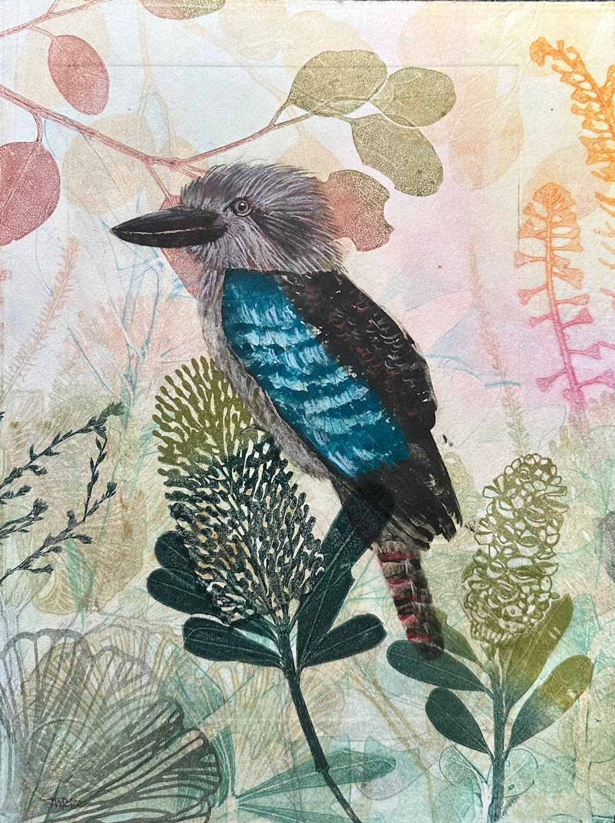 Watchful Kookaburra (unframed) by Trudy Rice, Image 1.