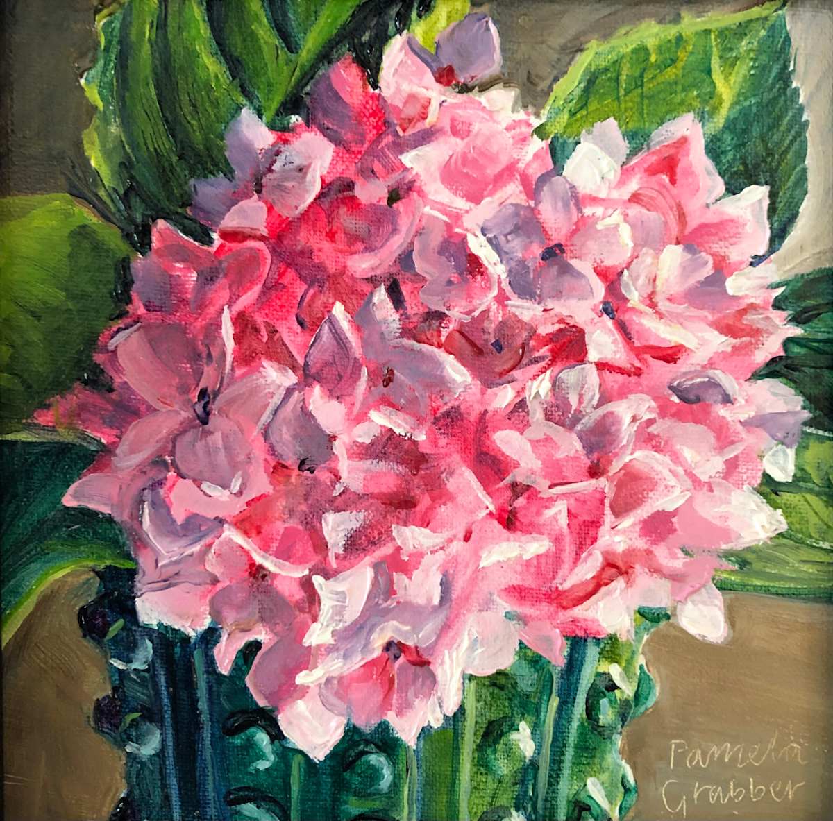 Hydrangea in Green Pot by Pamela Grabber, Image 1.