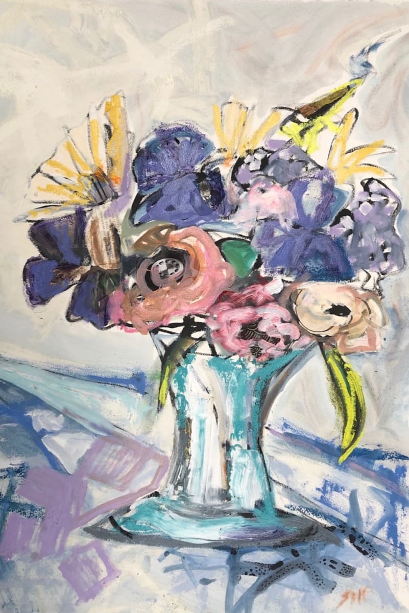 Candy Jar by Shelley Helms Fleishman  Image: Floated on linen.  Framed.