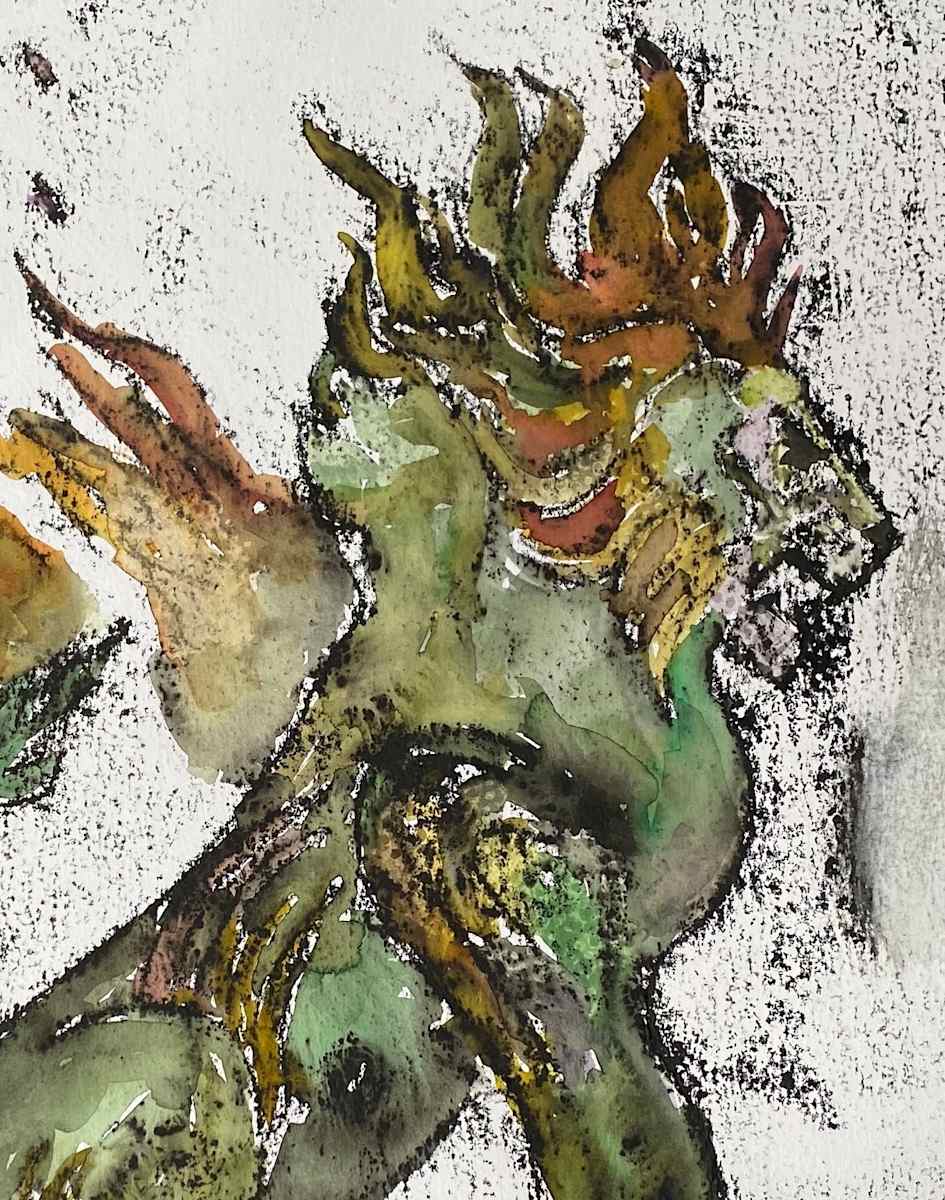 Green Lion Monoprint by Chantal Powell , Image 1.