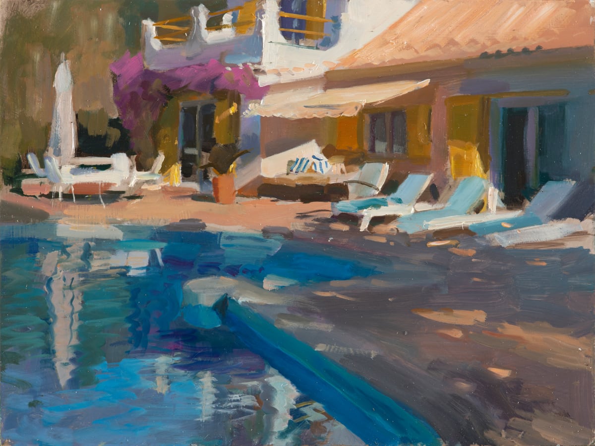 Dappled light by the pool by Rob Pointon 