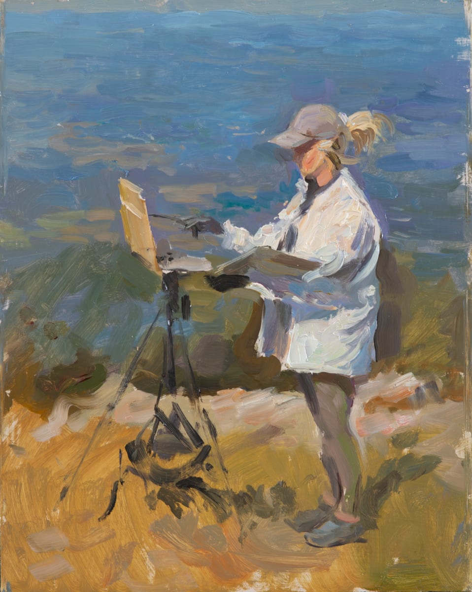 Sandy painting on Mow Cop by Rob Pointon 
