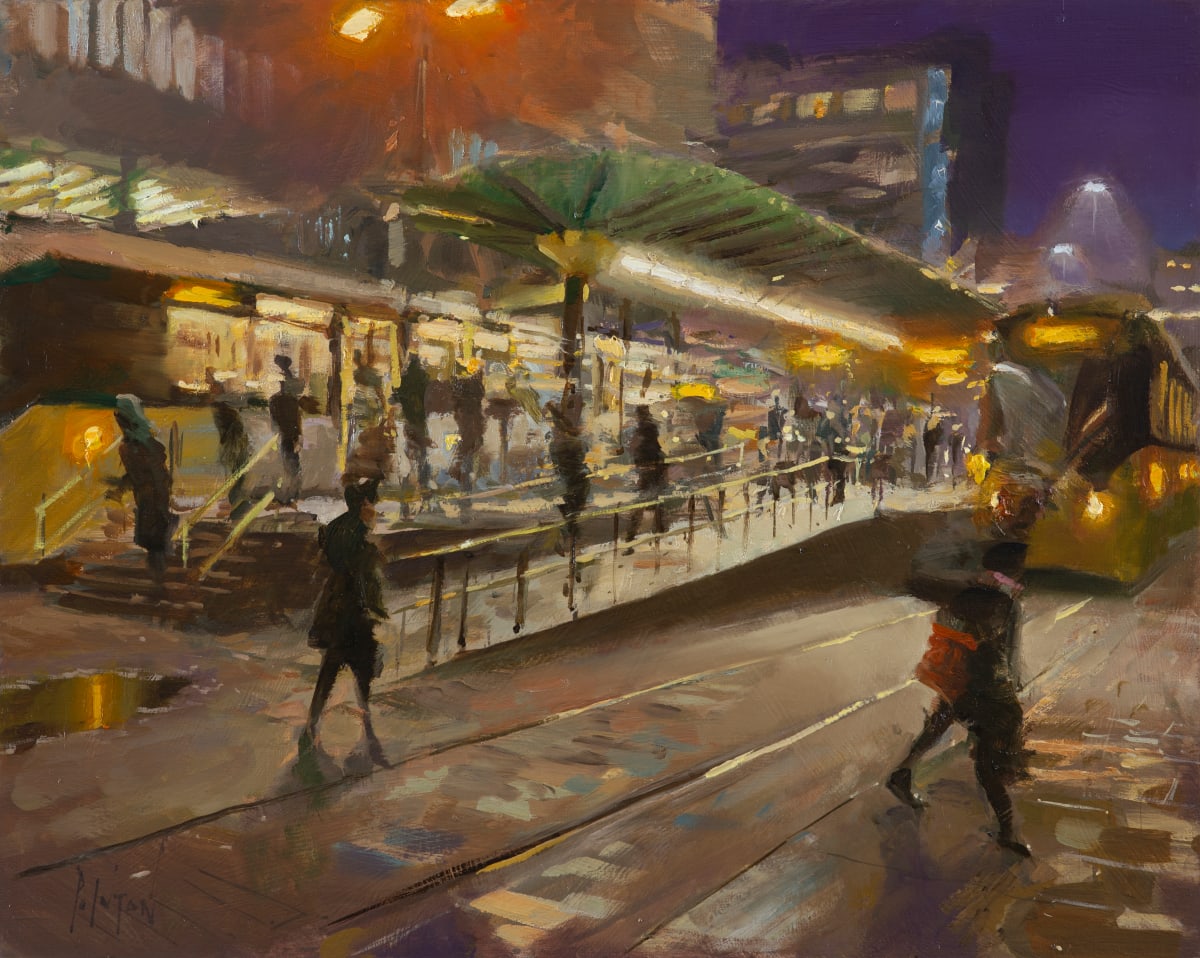 Commuting in the Dark, St Peters Square by Rob Pointon 