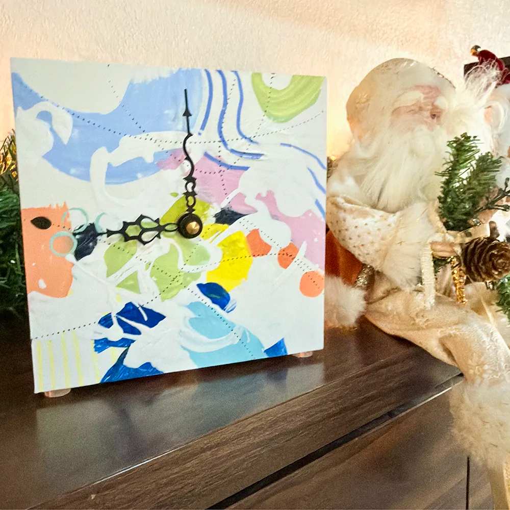 Fun 6x6 inch Clock by Rene Griffith, Image 2.