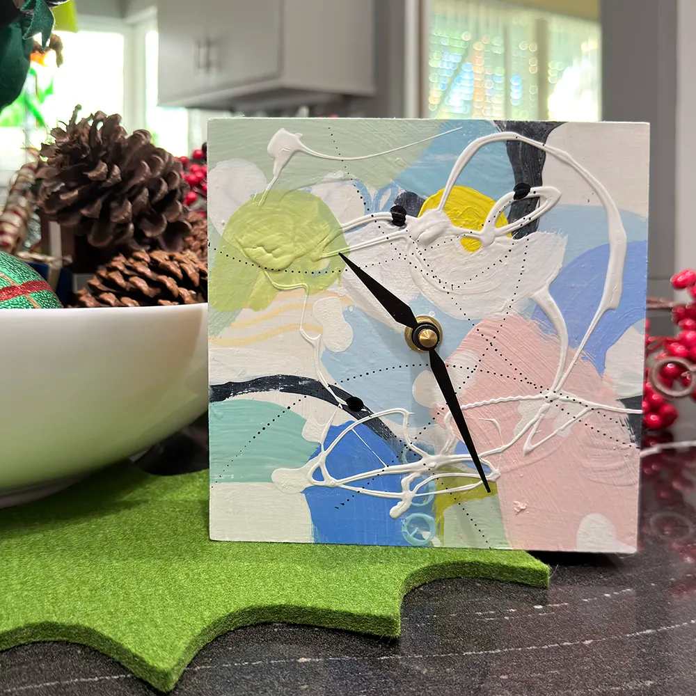 Fun 6x6 inch Clock by Rene Griffith, Image 2.