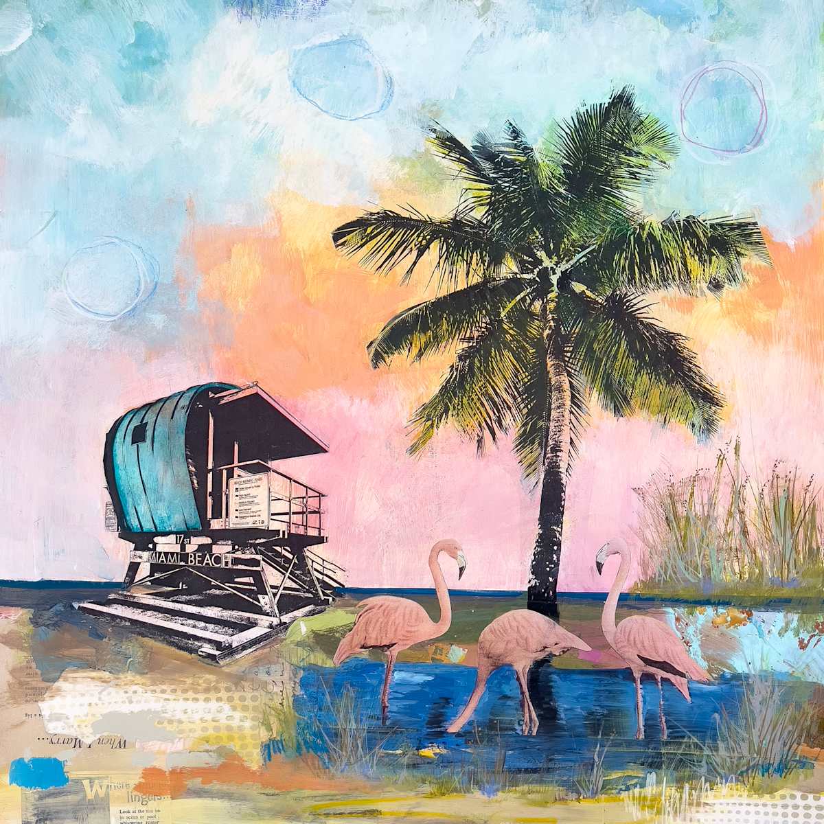 Flamingo Beach by Rene Griffith 