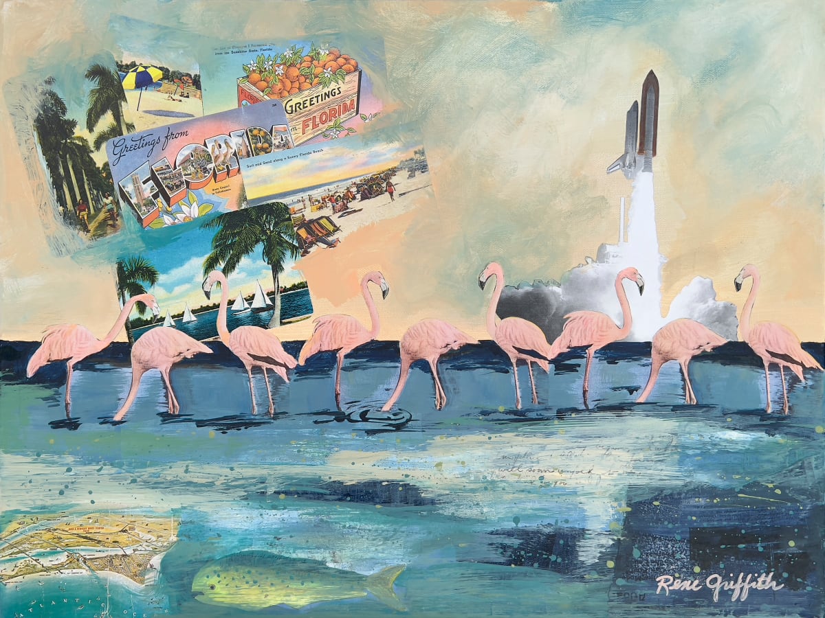 Flamingo Parade by Rene Griffith 