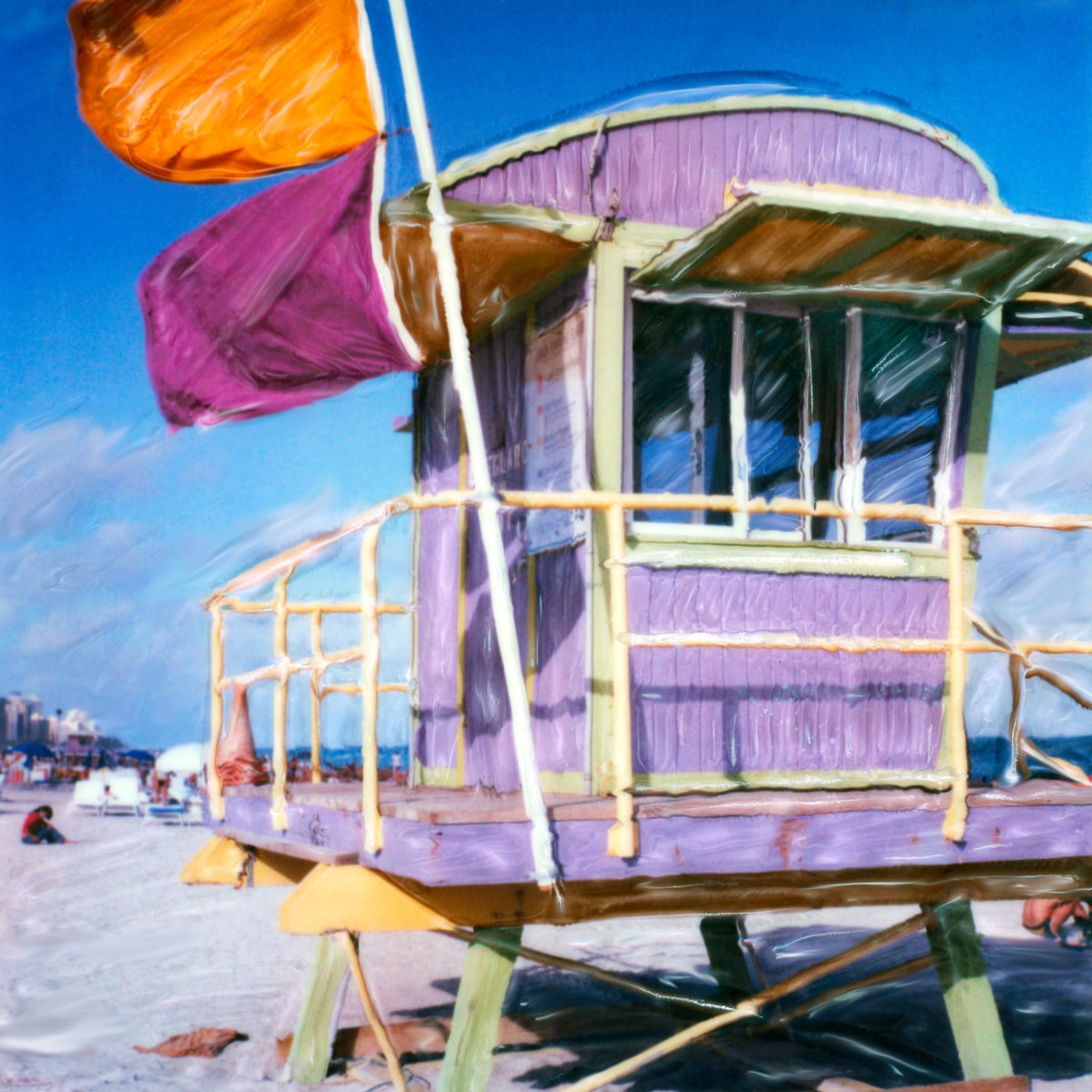 Lavender Lifeguard Stand by Rene Griffith 