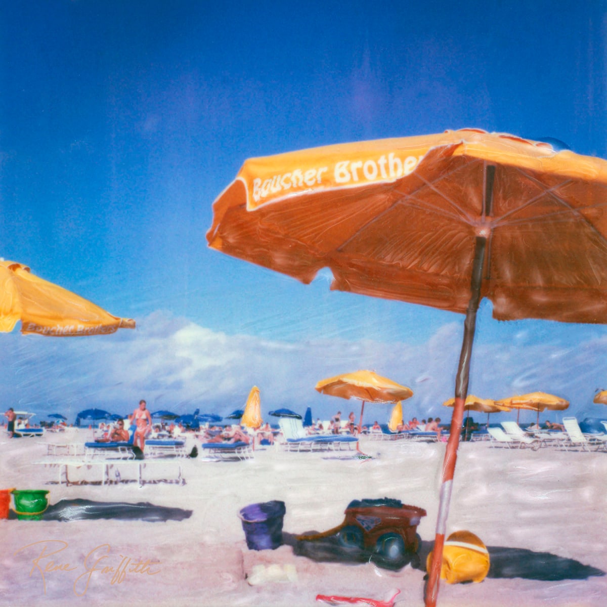 Yellow Beach Umbrellas by Rene Griffith 