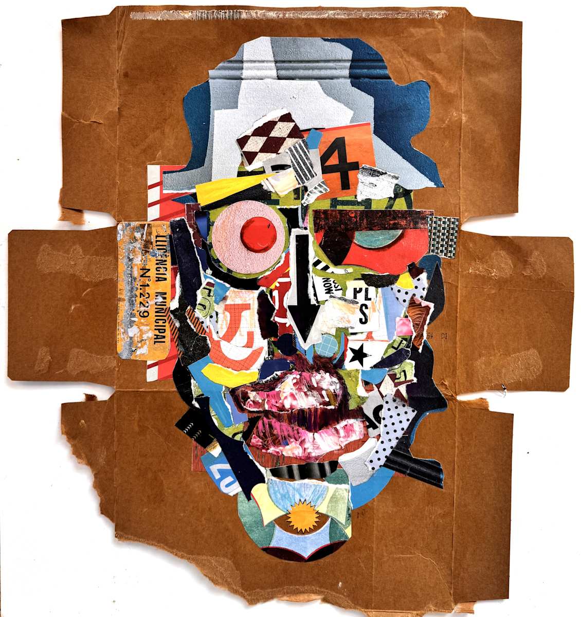 Face in the crowd - unframed collage by Cory Goulet Artist 