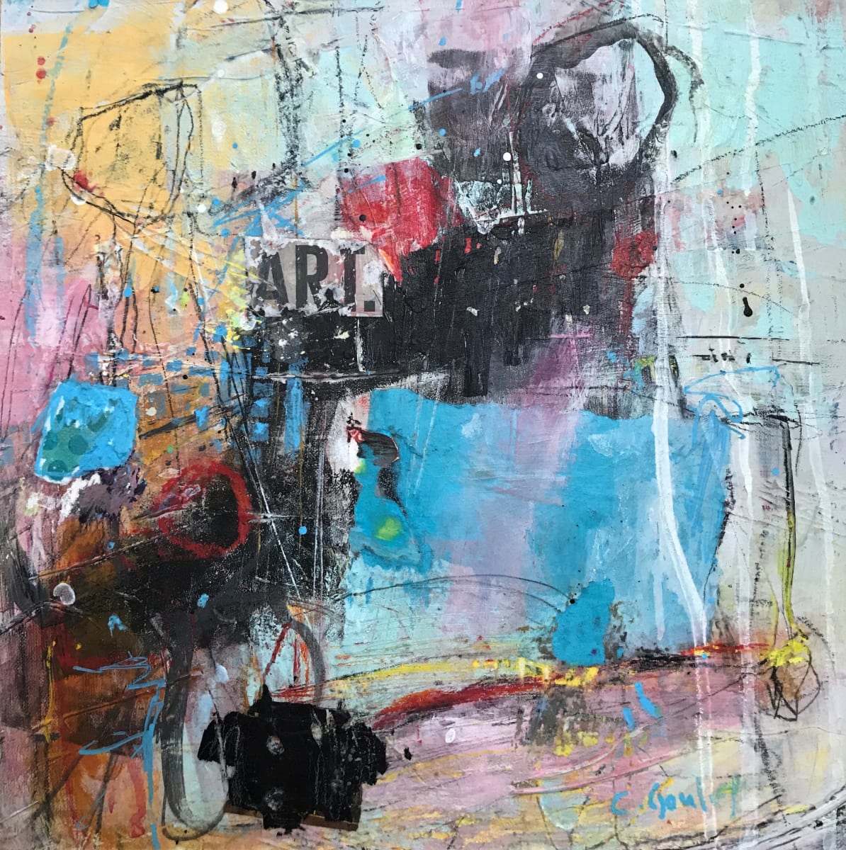 Award-winning, Art Period - Acrylic/Collage on wood panel. 3 in series by Cory Goulet Artist 