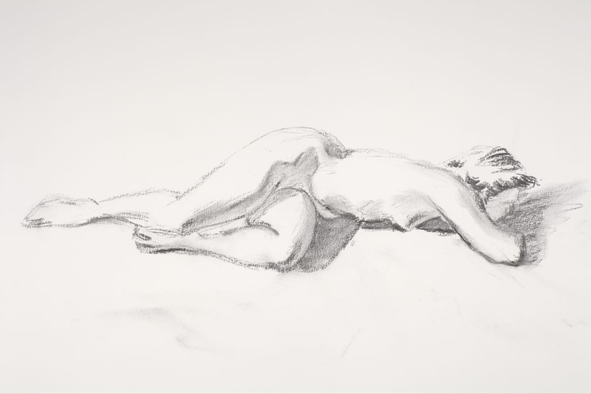 Charcoal Life drawing by Phil Went 