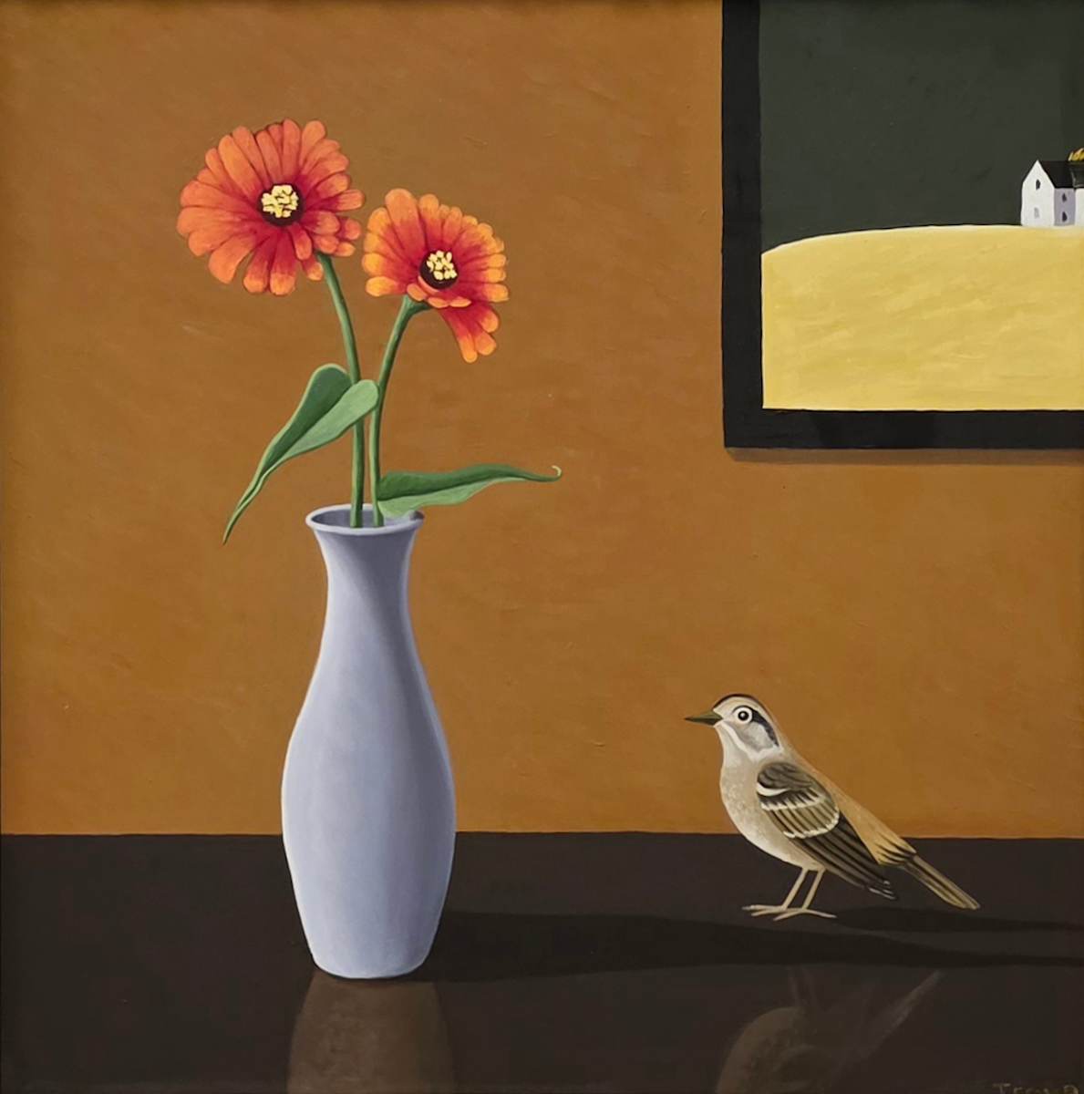BIRD AND ZINNIAS by JANE TROUP, Image 2.