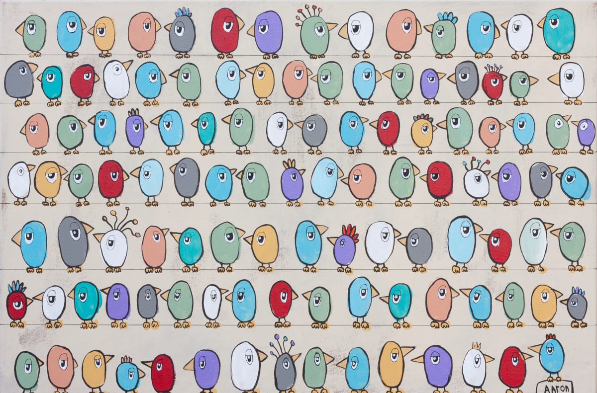 112 Birds, All Getting Along by Aaron Grayum 