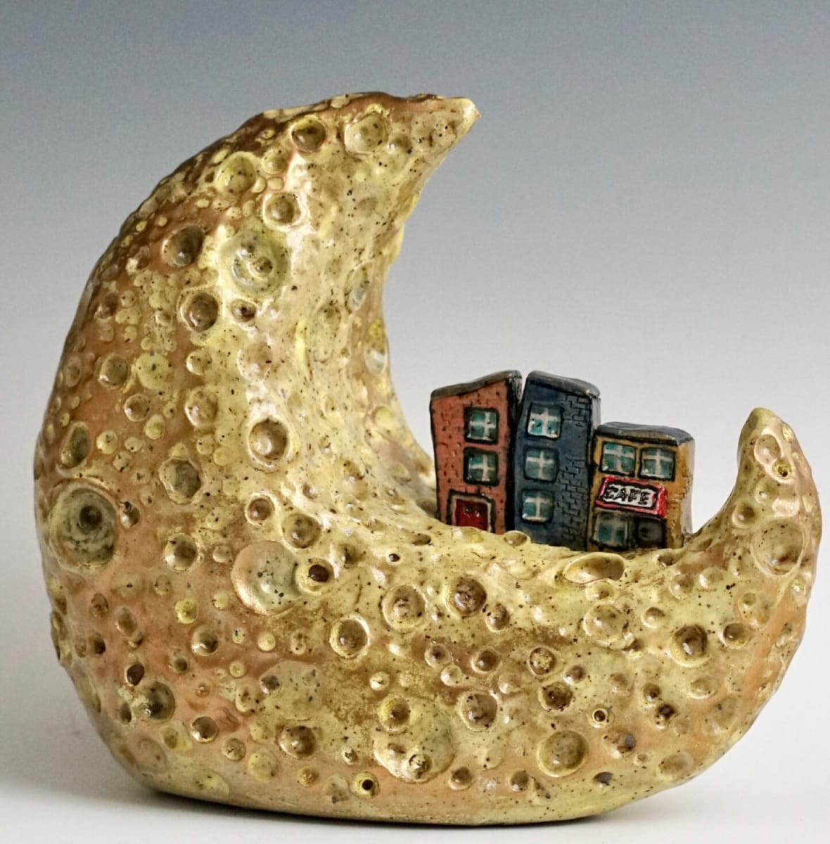 Living on the Crescent Moon sculpture by Tammy Gentuso 