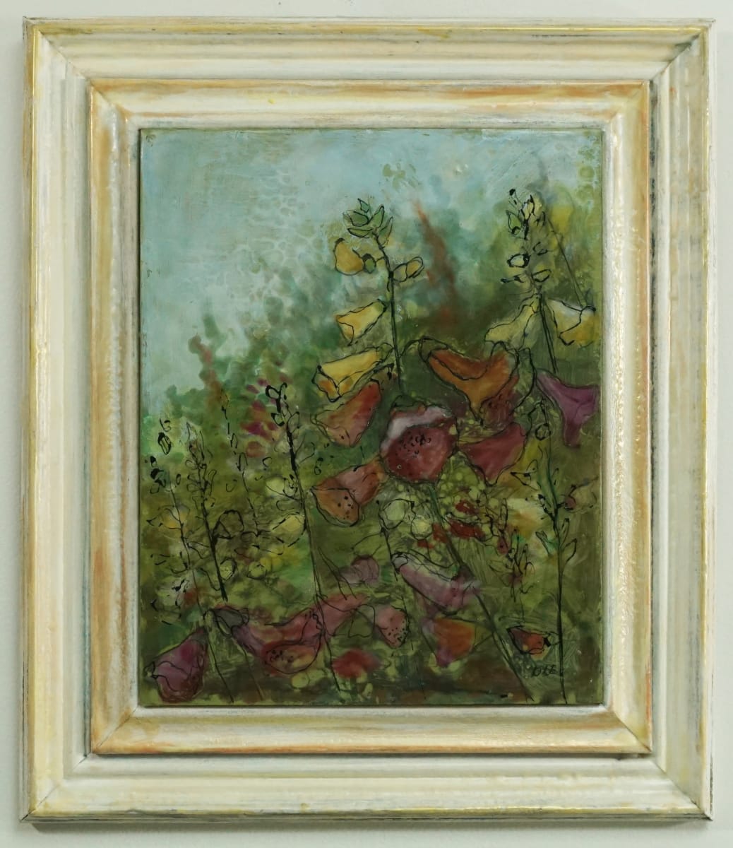 Foxgloves and Frame 1 by Diane Larouche Ellard 