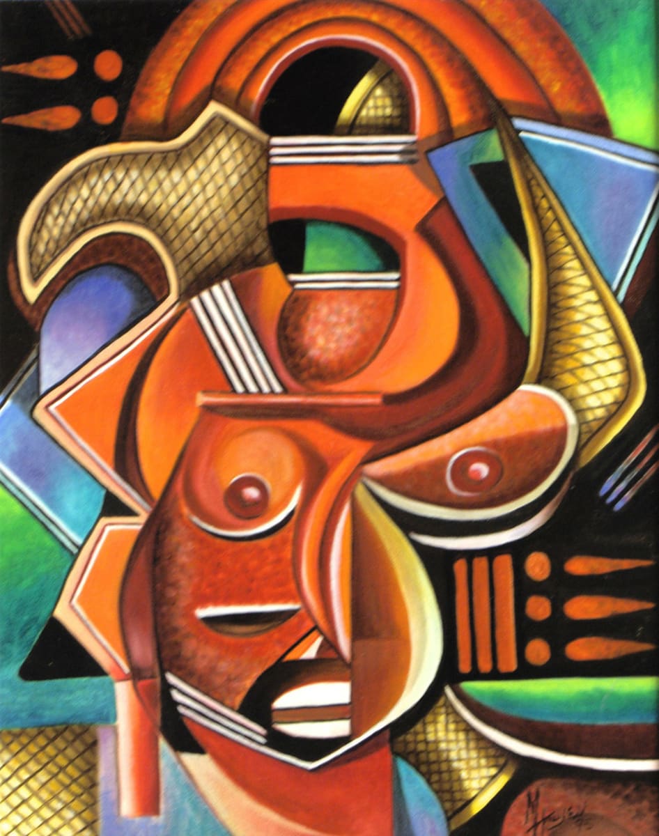 Maruvian Horned Mask by Marcella Hayes Muhammad, Image 1.
