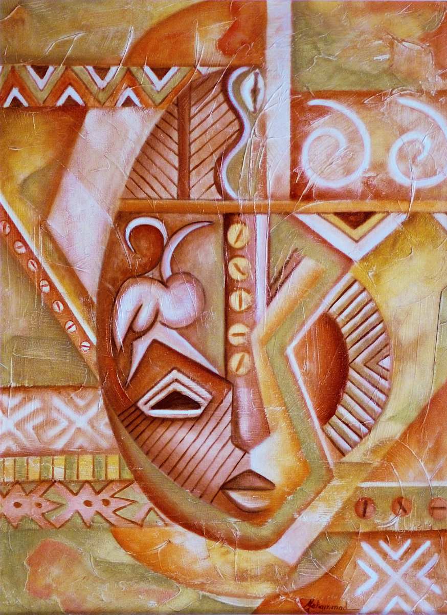 Maruvian Female Mask by Marcella Hayes Muhammad, Image 1.