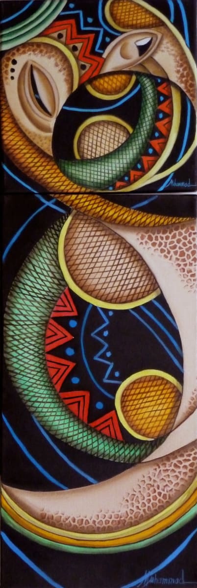 Maruvian Sankofa Mask Diptych 