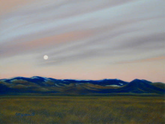 Morning Moon over the Elk Horns by Carol Zirkle 