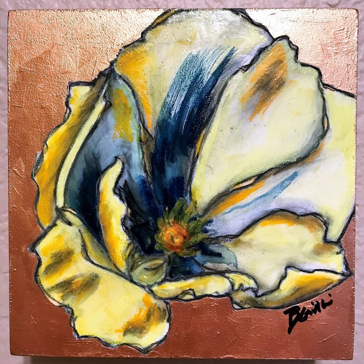 Copper Yellow Blue by Brenda Gribbin 