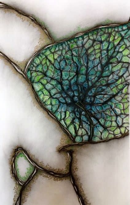 Stained Glass Leaf by Brenda Gribbin 