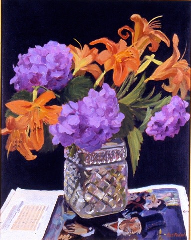 Hydrangeas and Daylilies by Pat Ralph 