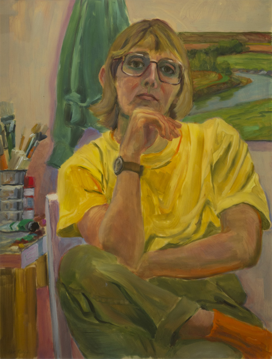Self-Portrait at Johnson, Vermont (In the Studio) by Pat Ralph 