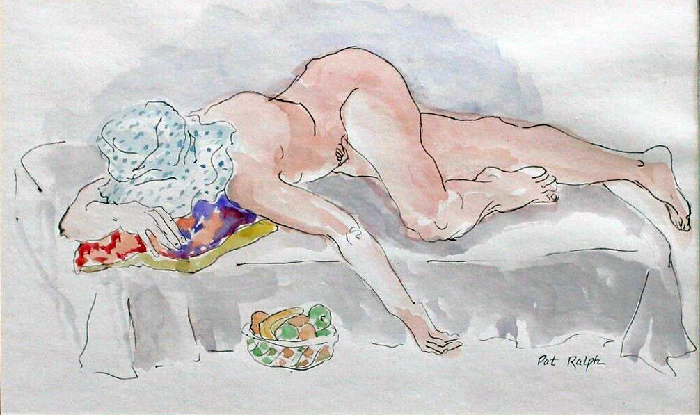 PAT RALPH WATERCOLOR: NUDE STUDY by Pat Ralph 