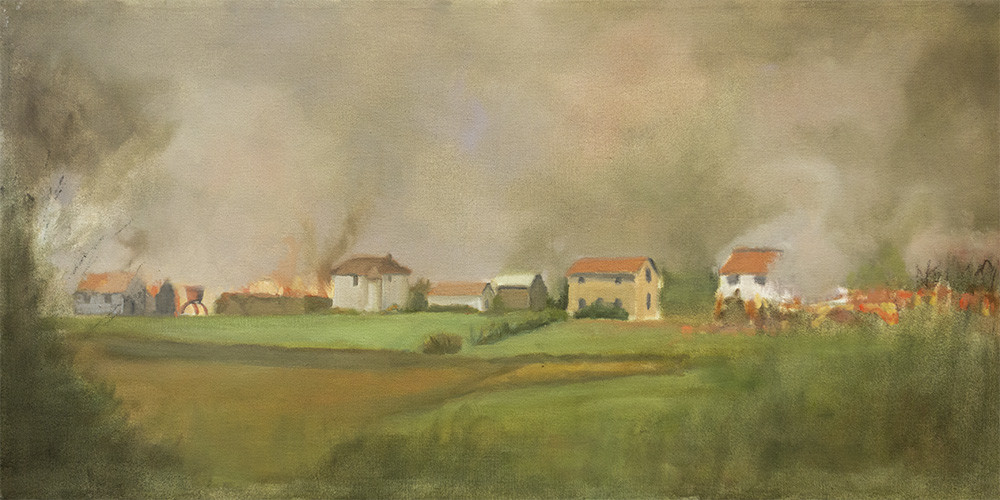 Untitled #279 (Farmstead on Fire) by Pat Ralph 