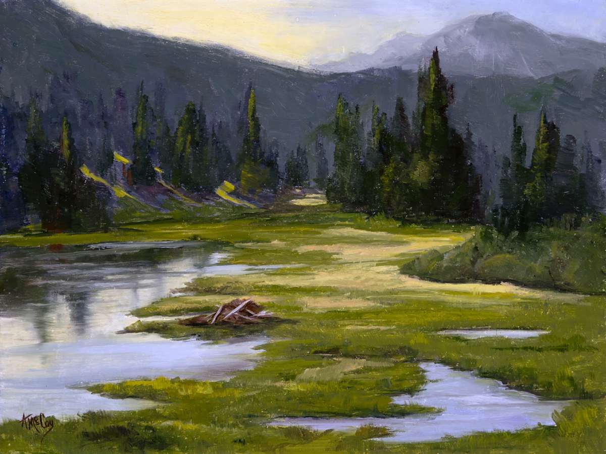 Beaver Lodge at Lily Lake by Annie McCoy 