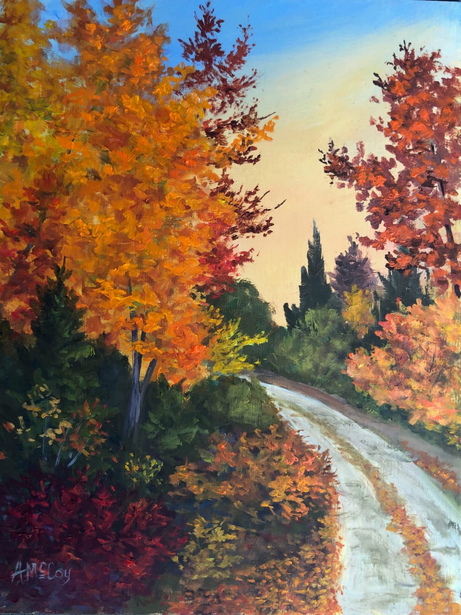 Lane with Autumn Leaves by Annie McCoy 