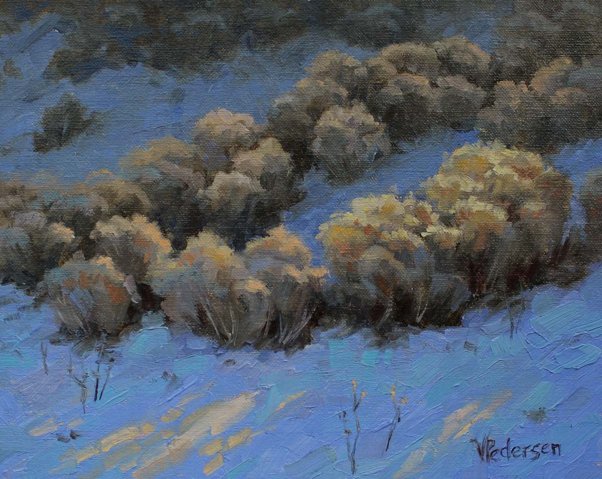Winter light on rabbit brush by Vicki Pedersen, Image 1.