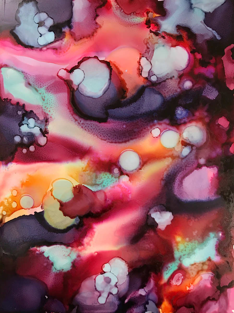 Jerry 1 by Julie Olson  Image: 12” x 9” alcohol ink painting. One of my earlier paintings, from 2018. Sold at Art and Wine Walk, summer, 2018. 