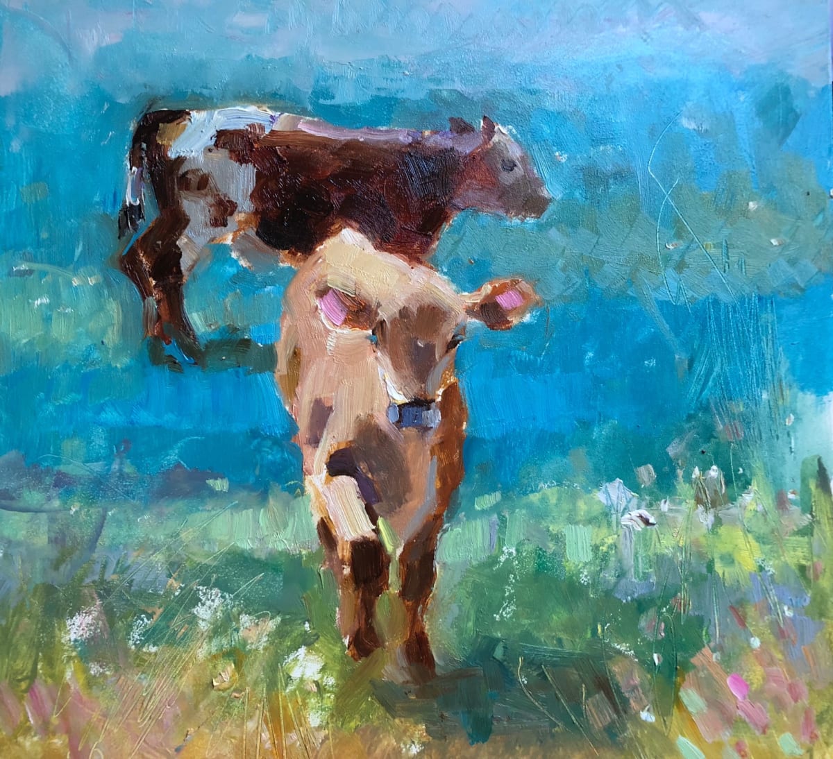 YOUNG 'UNS  calves by Robin Roberts, Image 1.